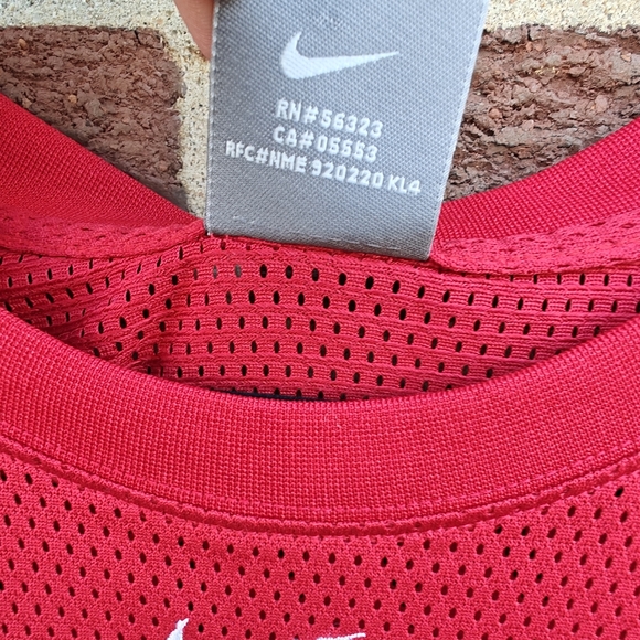 Nike Y2K Vintage Basketball Workout Mesh Sleeveless Shirt Red White Sz XXL Men's - Picture 5 of 9